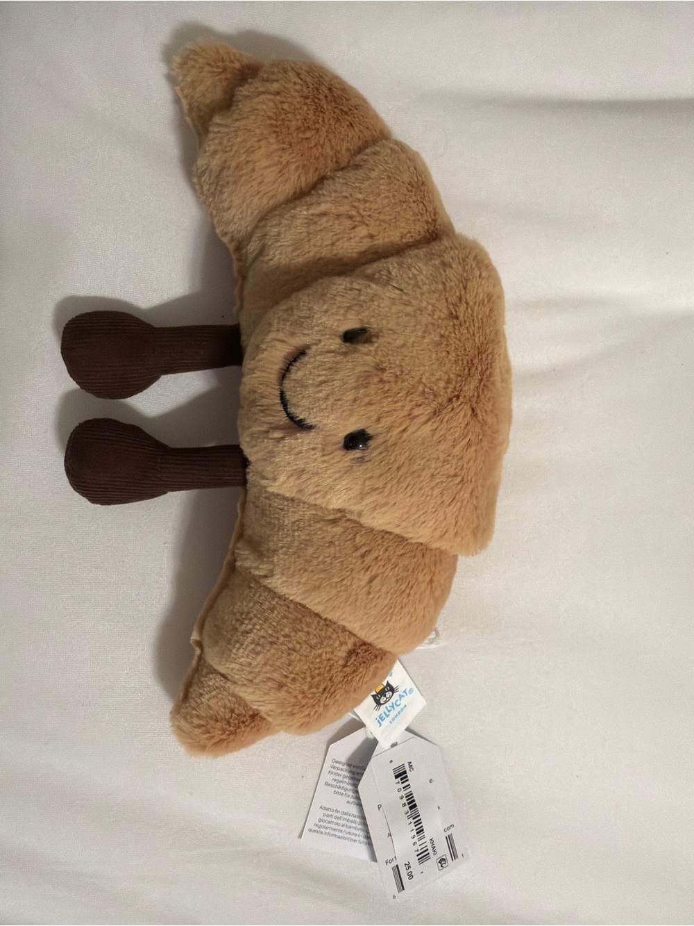 Jellycat Tan Croissant Plush with Brown Legs